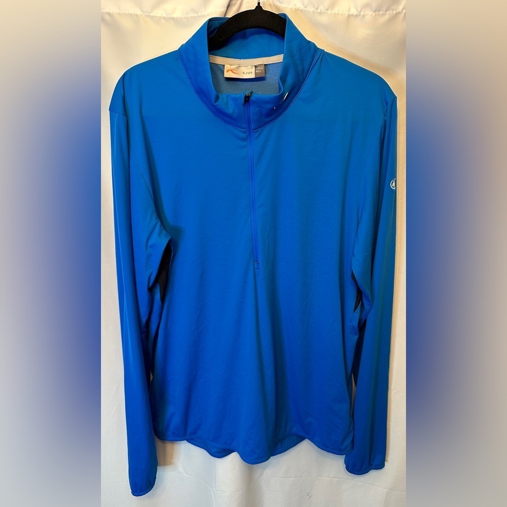 Kjus Dorian Half-Zip Golf Shirt Bright Blue Size 52 Large Lightweight‎ Tiny Logo